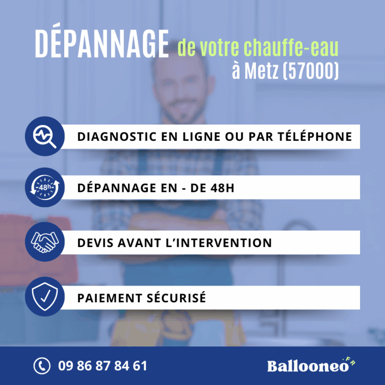 Déroulement d'un dépannage de chauffe-eau par Ballooneo à Metz (57000)