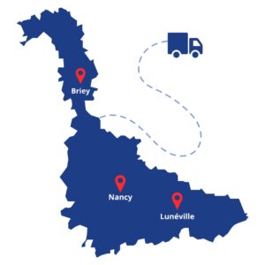 Carte des villes d'intervention de Ballooneo en Meurthe et Moselle (54)