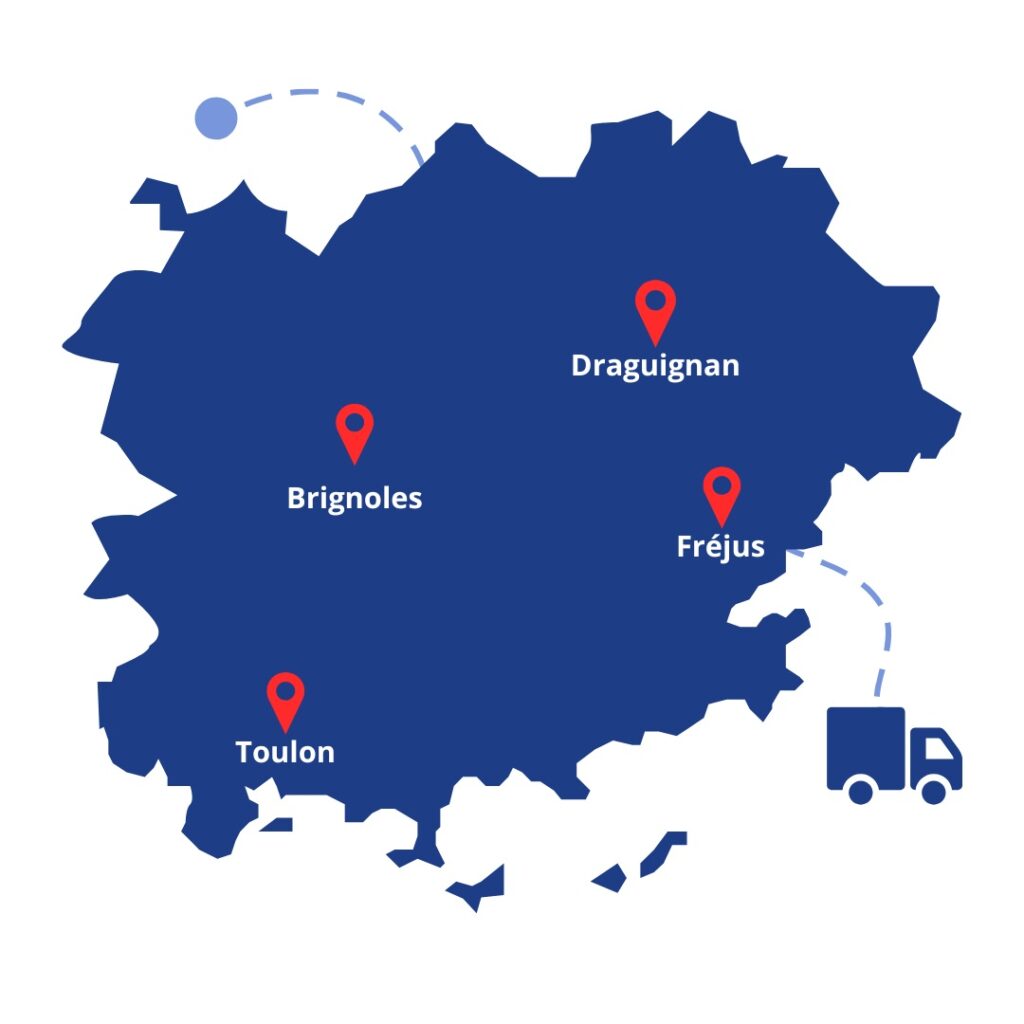 Carte des interventions de Ballooneo dans le département du VAR (83)