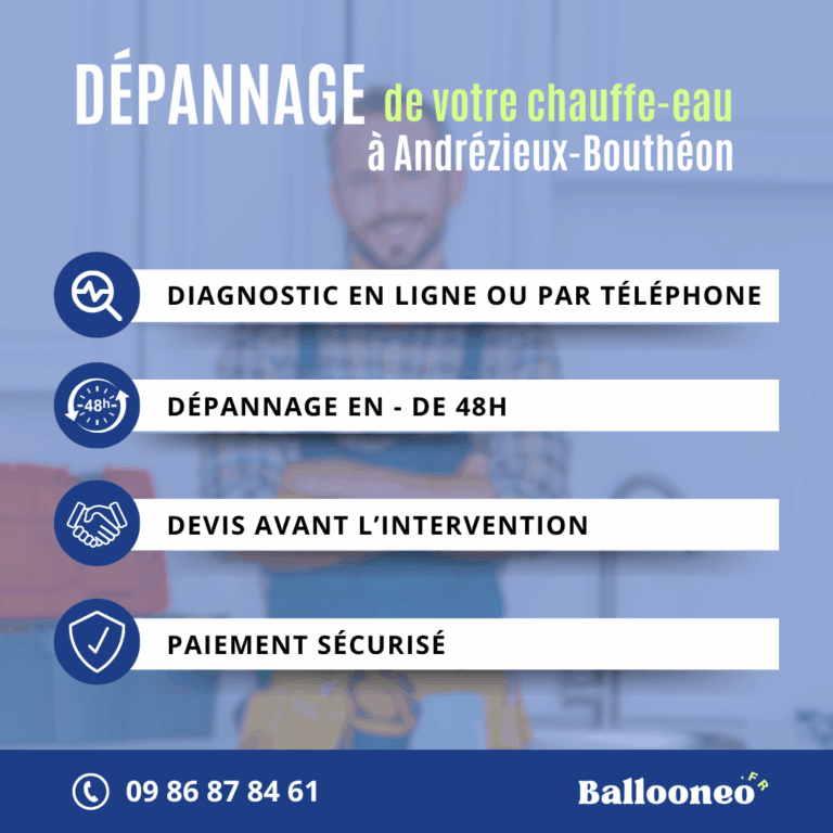 Déroulement d'un dépannage de chauffe-eau par Ballooneo à Andrézieux-Bouthéon (42160)