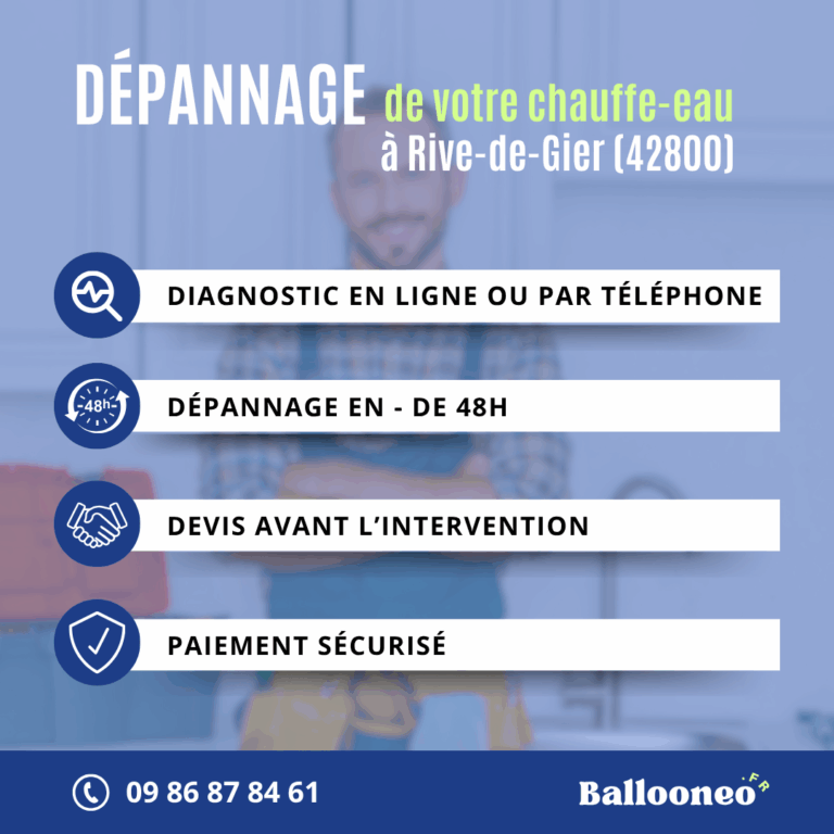 Déroulement d'un dépannage de chauffe-eau par Ballooneo à Rive-de-Gier (42800)