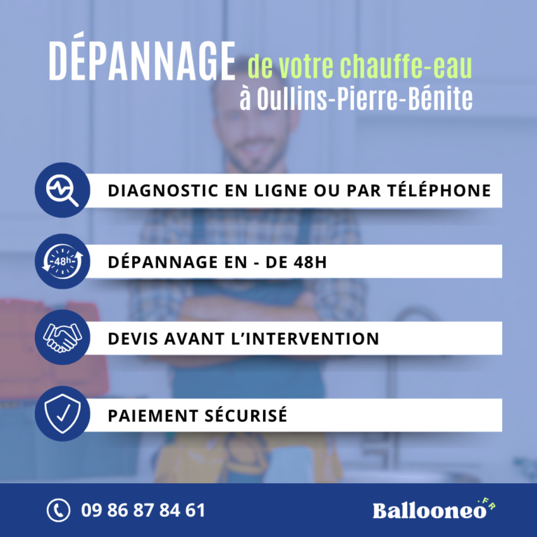 Déroulement d'un dépannage de chauffe-eau par Ballooneo à Oullins-Pierre-Bénite (69600)