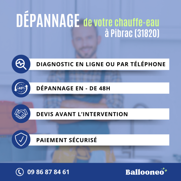 Déroulement d'un dépannage de chauffe-eau par Ballooneo à Pibrac (31820)